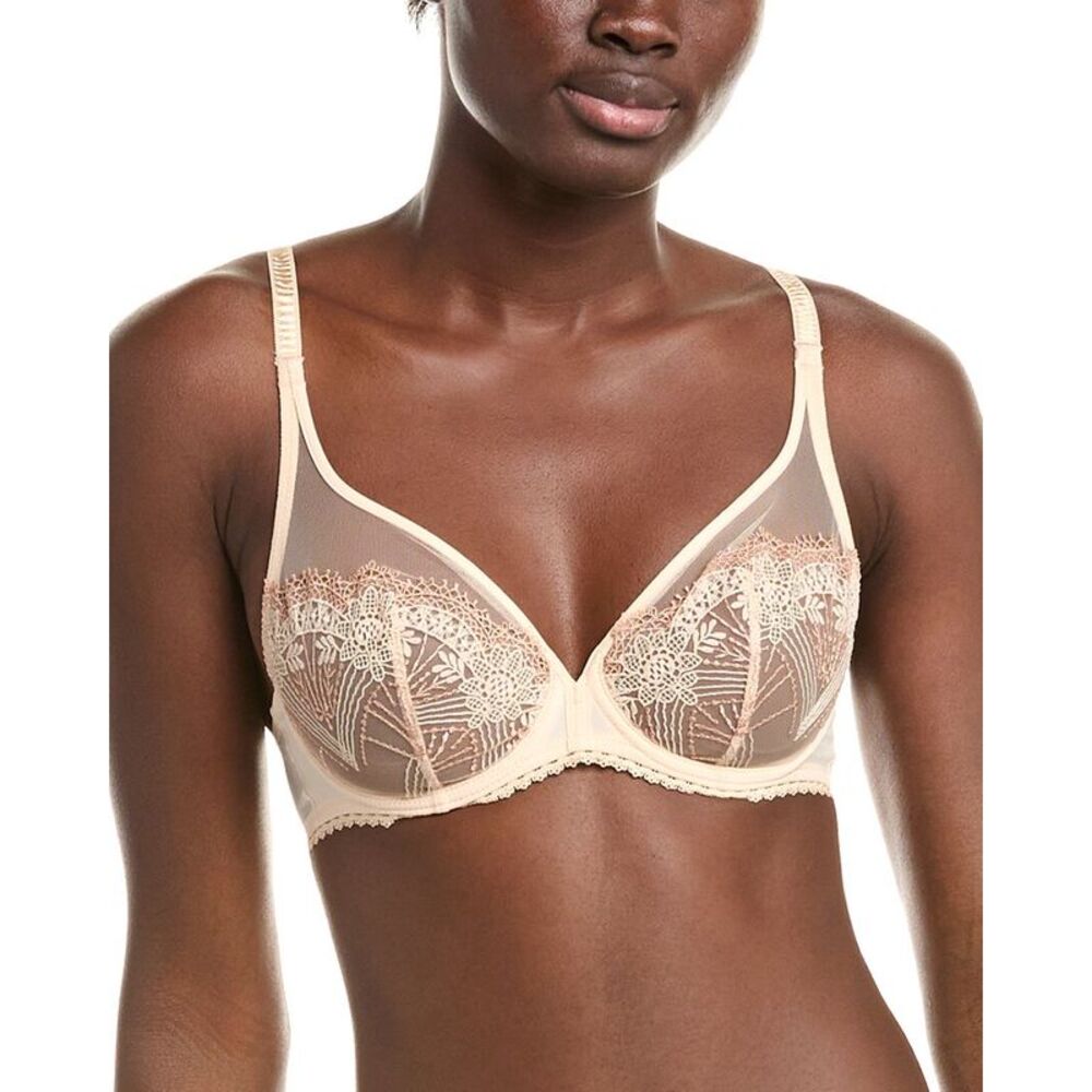 Simone Pérèle Womens Simone Perele Allure Sheer Plunge Bra, Beige